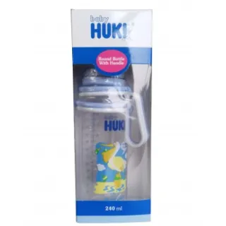 Botol Bayi BTL PP BP W/ HANDLE 240 ML 1 baby_huki_round_bottle_with_handle_orthodontic_nipple_240ml